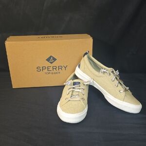 NWB Sperry Beige Canvas Lace-Up Shoes #4
